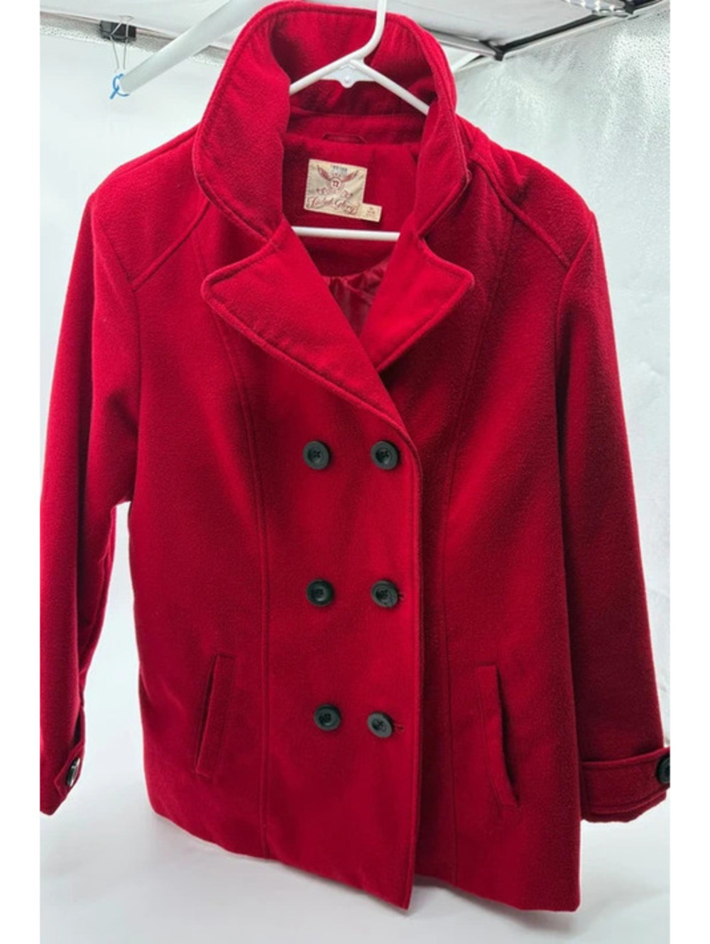 Faded Glory Women’s Red Double-Breasted Coat XL